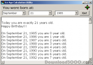 Ice Age Calculation Utility screenshot